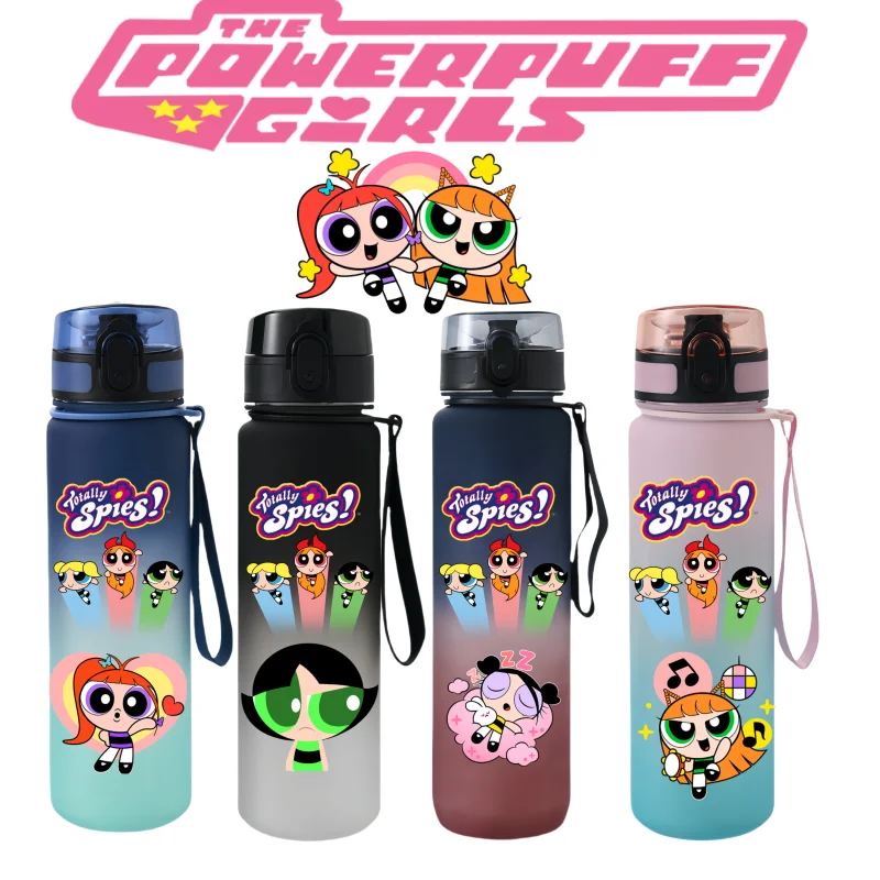 جديد 650 مللي كوب ماء رياضي رائع للغاية للفتيات من Powerpuff بسعة كبيرة كوب أنيمي محمول هدية العيد #1