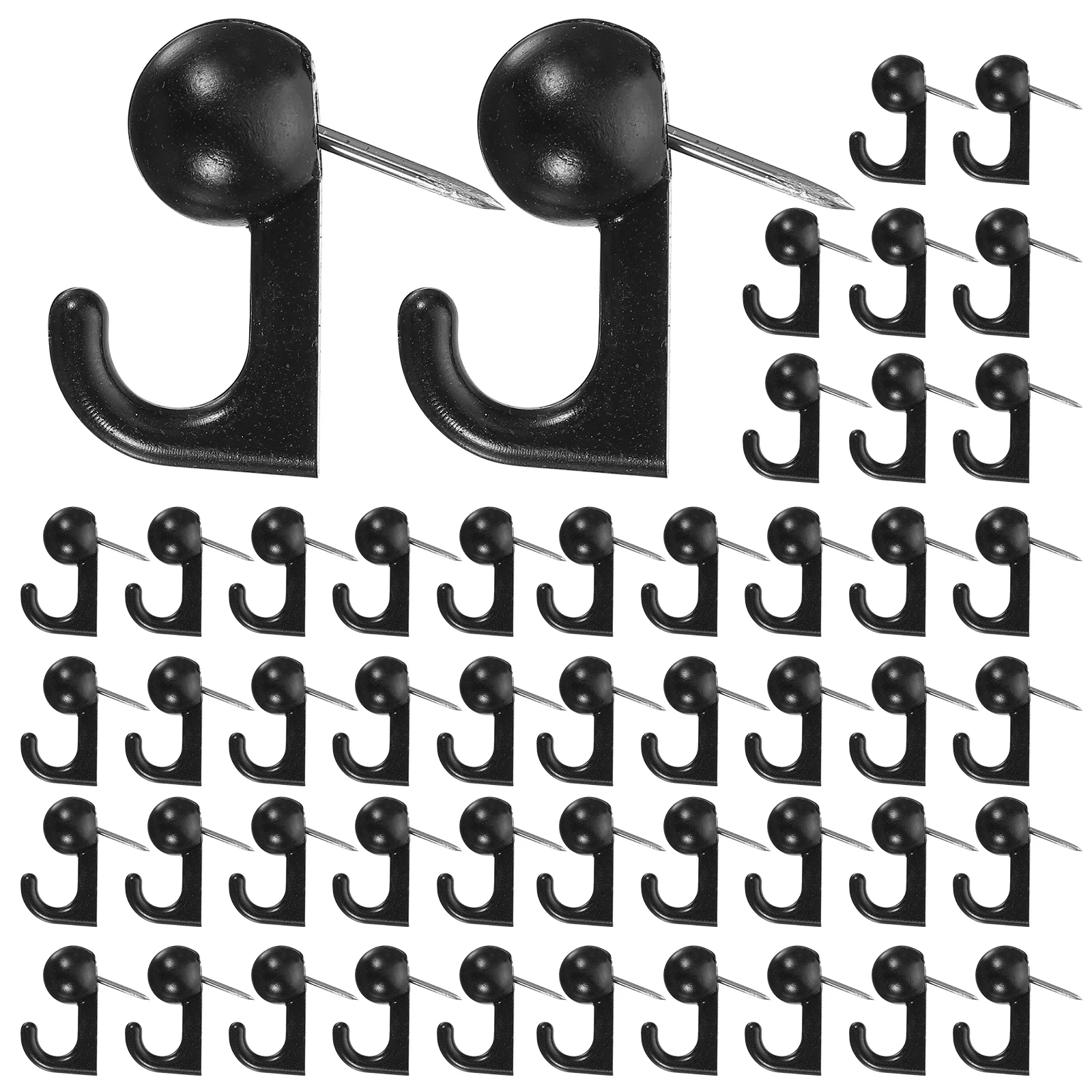 50 Pcs Push Pin Hanger Pins with Hooks Thumb Tacks Wall Magnetic Poster Coat Rack Picture Plastic Heavy Duty Wardrobe