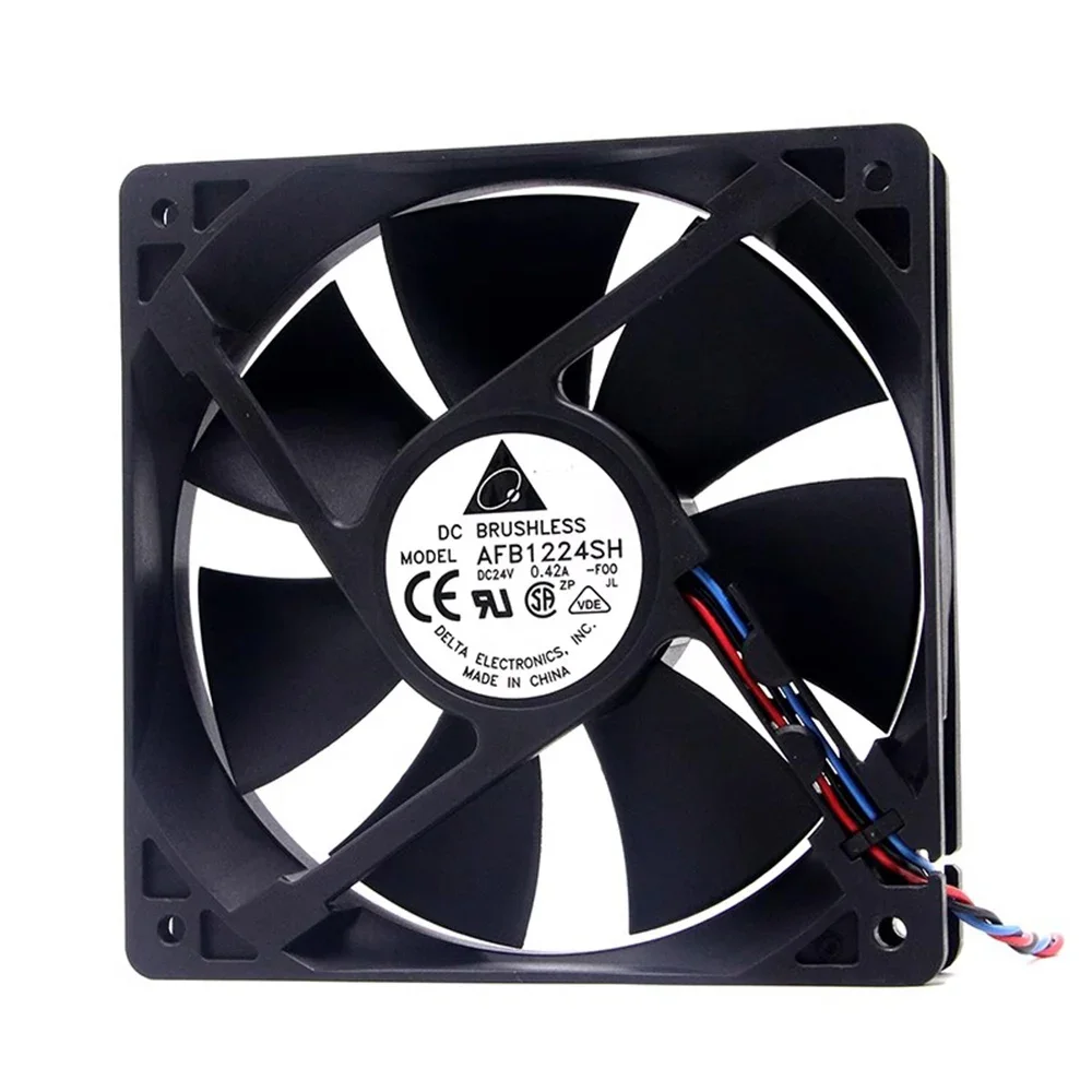 New for AFB1224SH 12025 12CM 120mm DC 24V 0.42A wind capacity 3wires cooling fan thermostat for Delta 120*120*25mm