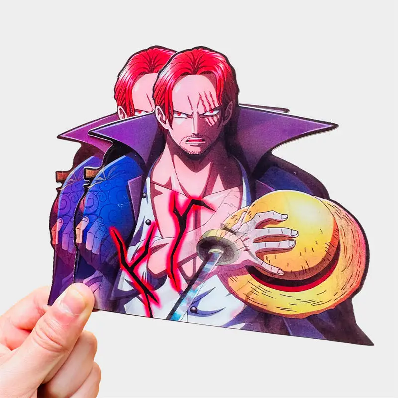 أنيمي قطعة واحدة التدرج شانكس ملصقات ثلاثية الأبعاد تتحرك الحركة ملصقات الشارات مقاوم للماء لسيارة الكمبيوتر اللوحي ملصقات #1