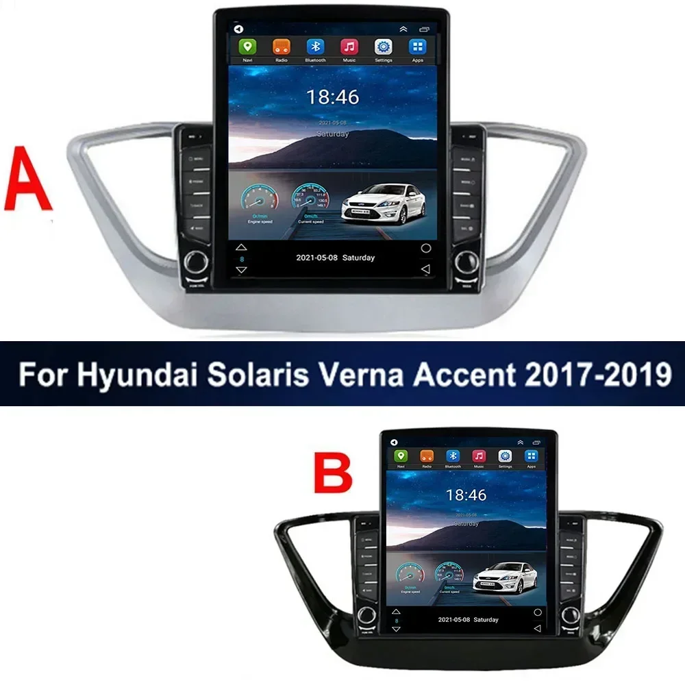 For Hyundai Solaris Verna Accent 2017 2018 2019 2023 to 2035 Tesla Type Android Car Radio Multimedia Video Player Navigation GPS