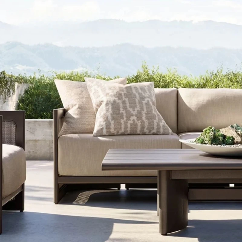 Patio Dining Set, Modern Metal Frame, Garden Table Chair Set, Weatherproof, Outdoor Furniture Set, For Villa Courtyard Deck