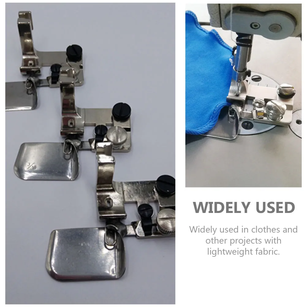 

Curved Presser Foot Sewing Machine Hemmer Binder Stainless Folder Attachment Lightweight Elastic B