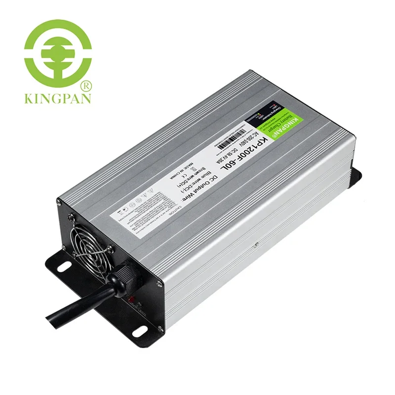 

KINGPAN 1200W Electric Vehicle Battery Chargers KP1200F 12V 24V Customized AC-DC Lead Acid/Lithium LifePO4 for Carts Motorcycle