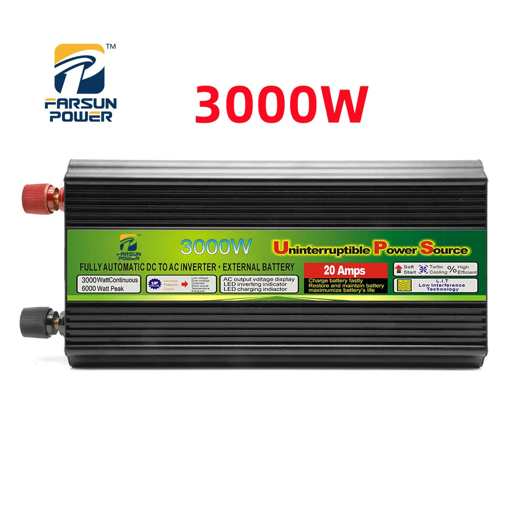 

UPS Inverter Actual Power 3000W Peak 6000W Charger Modified Sine Wave Inverter DC12V/24V To AC 220V Universal Socket Car Use