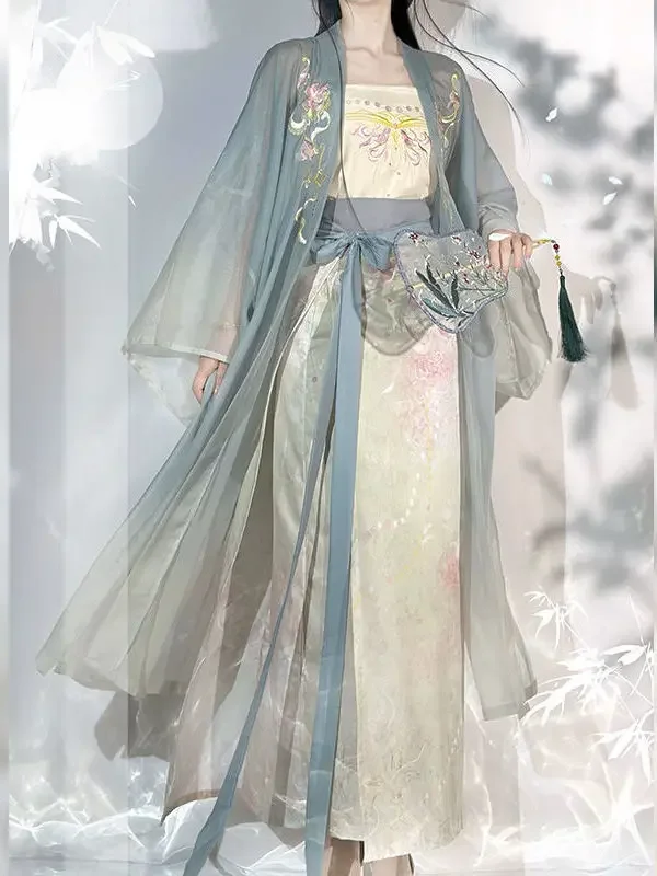 Hanfu Vrouwelijke Song-dynastie Draaiende Rok Chinese Stijl Cosplay Kostuum Verbeterde Han Elements Dagelijkse Jurk