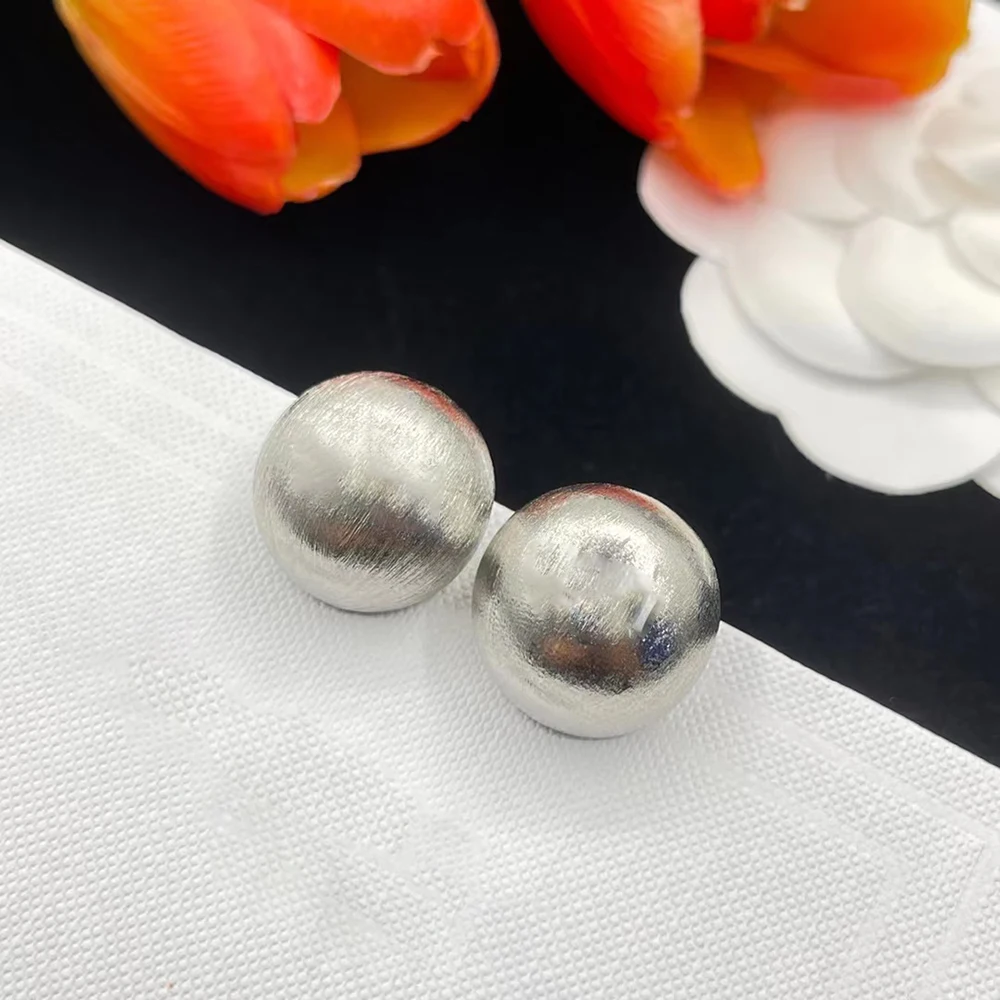 Gold And Silver Two Color Hemispherical Earrings Simple And Versatile New 2023 Earrings