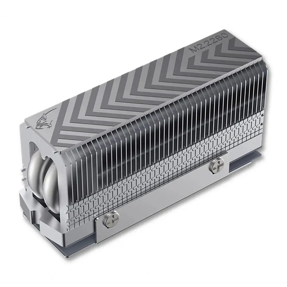 All-metal Base Heatsink Efficient M.2 2280 Ssd Heatsink with Dual Heat Pipes Copper-aluminum Design Thermal for Enhanced