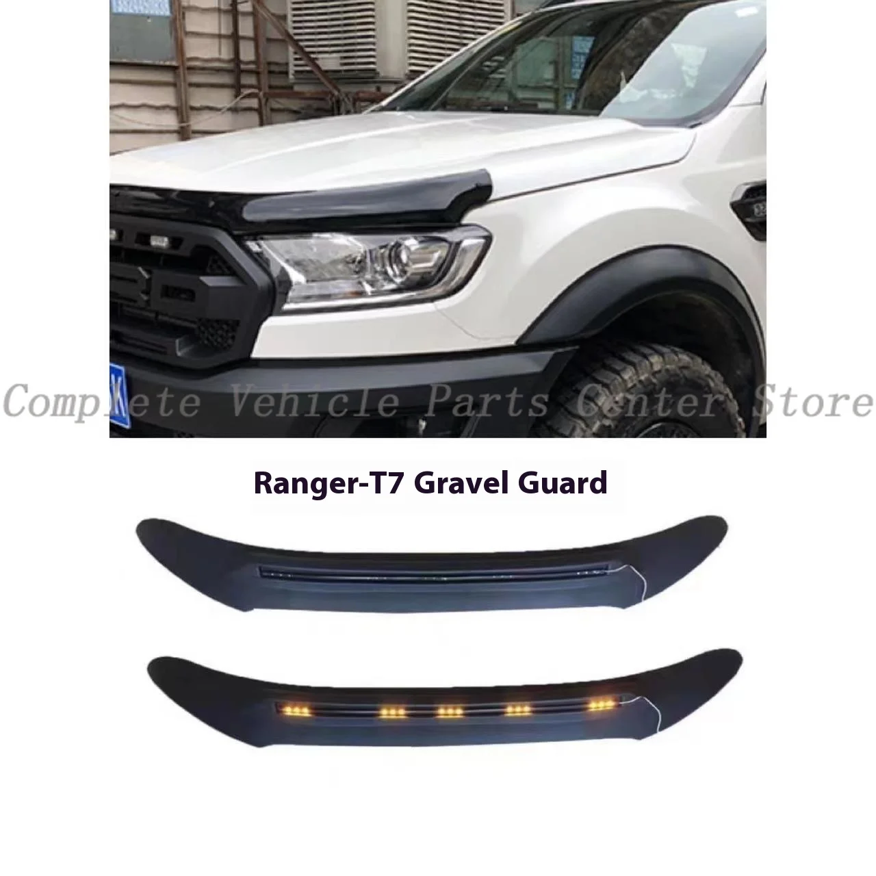 

High Quality Hood Bug Deflector For Ford Ranger T7 2015+ Grille Stone Guard