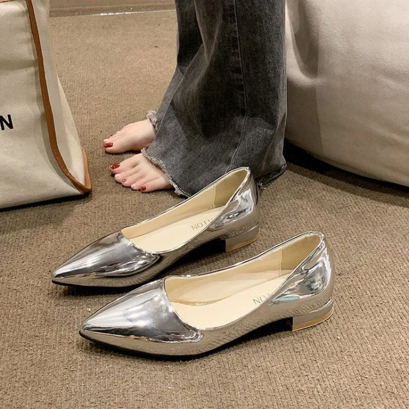 33-46 Code plus Size Women's Shoes 45 Trendy Elegant Women's Shoes 44 Pointed Toe Low Heel Outdoor Flat Shoes 42-43