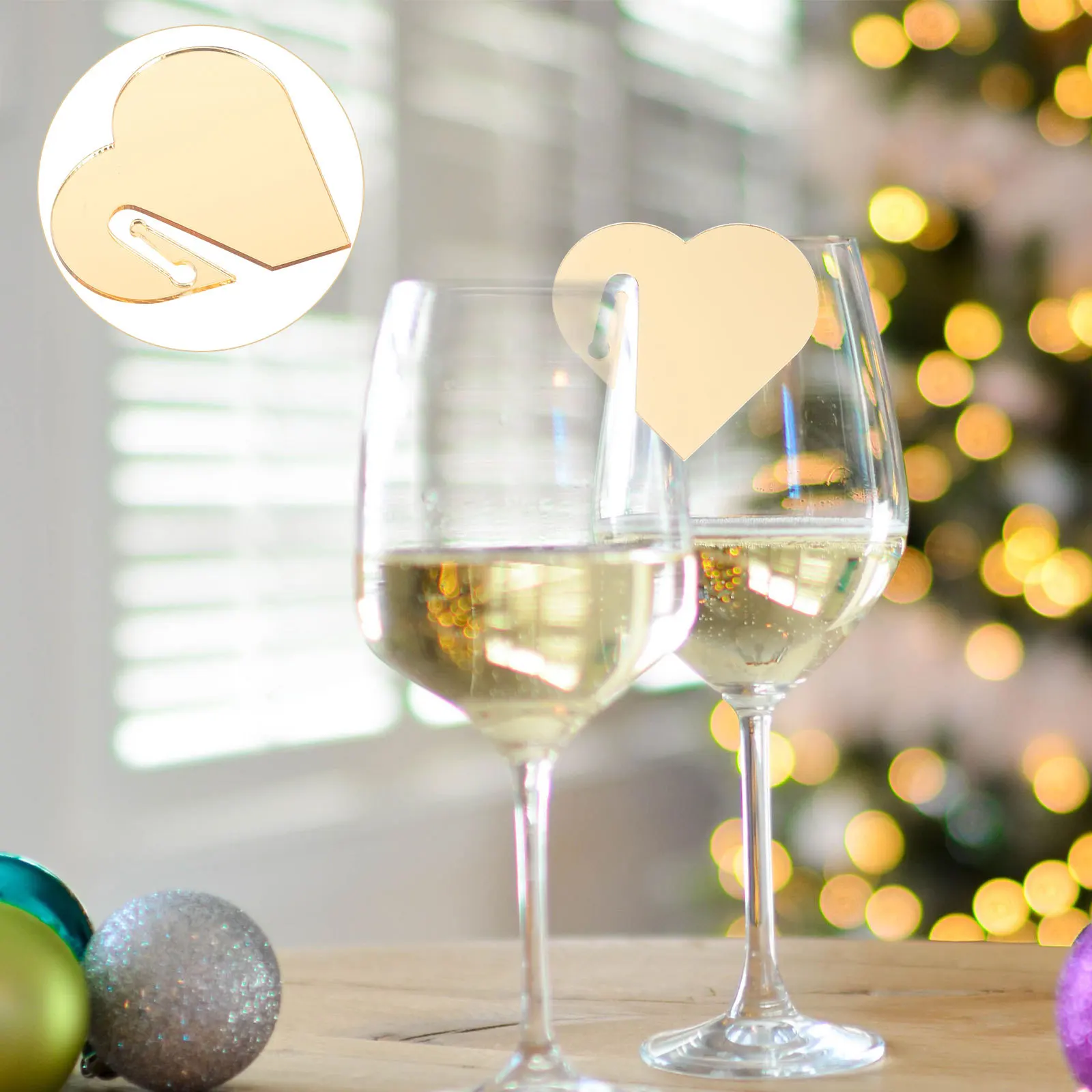

50Pcs Acrylic Drink Markers Heart Shaped Wine Charms Portable Reusable Party Dinner Decorative Drink Tags Decorative Wine Charms