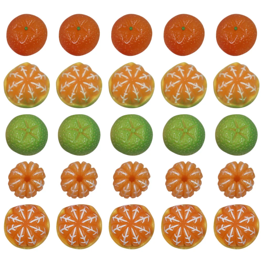 50 pçs artificial laranja fruta pingente pulseira laranjas mini encantos jóias fazendo decoração em miniatura decorações falsas colar