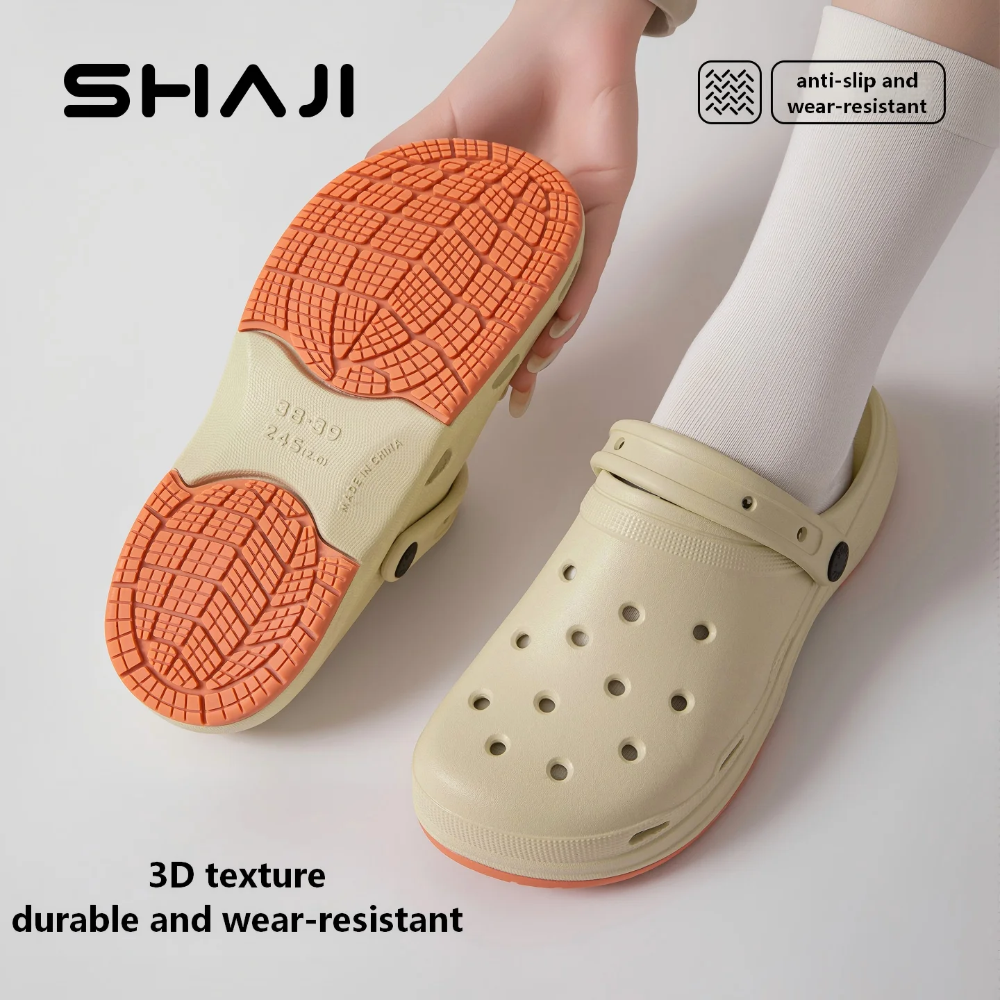 SHAJI Unisex Arch Support Quiet Clogs, Soft Wear Resistant Non Slip Comfortable Sandals for Indoor Outdoor Daily Wear