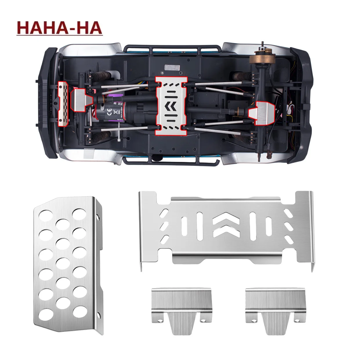 1/10 YK4106/YK4107 Edelstahl-Chassis-Panzerung Achsschutz Unterfahrschutzplatte für RC Crawler Auto Upgrade-Zubehör