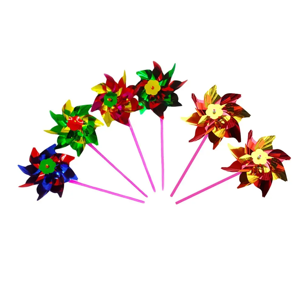 25Pcs Plastic Rainbow Pinwheel DIY Windmill Set Bright Lifelike Design for Garden Decoration Kids Room Party Window Use