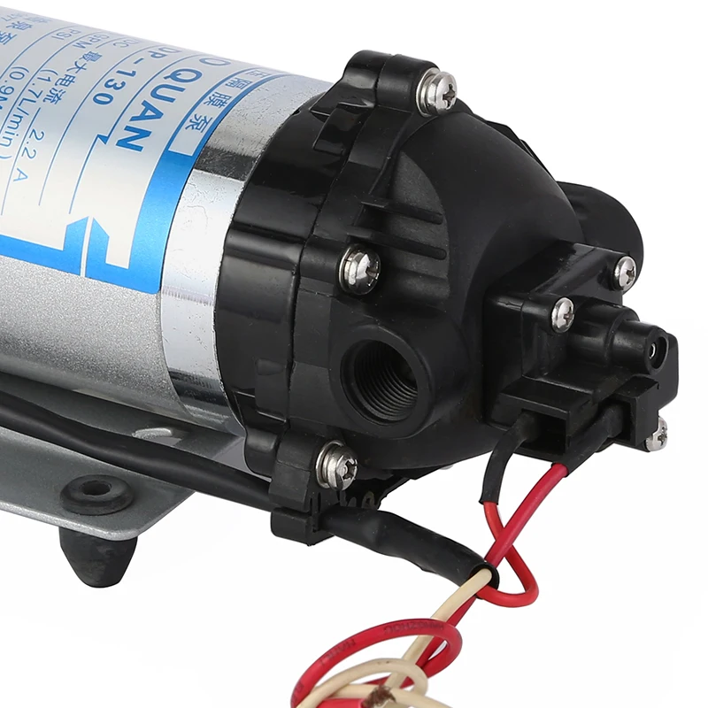 

DP-130-12v Высококачественный электрический мембранный насос из нержавеющей стали 24 В 15 Вт 1,7 л/мин 130PSI с низким уровнем шума всасывающий водяной насос для RO RV