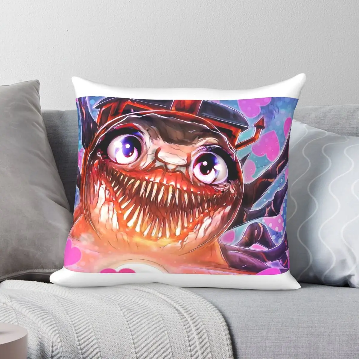Terrifyingly Choo Choo Charles Square Pillowcase Polyester Linen Velvet Pattern Zip Decor Home Cushion Cover