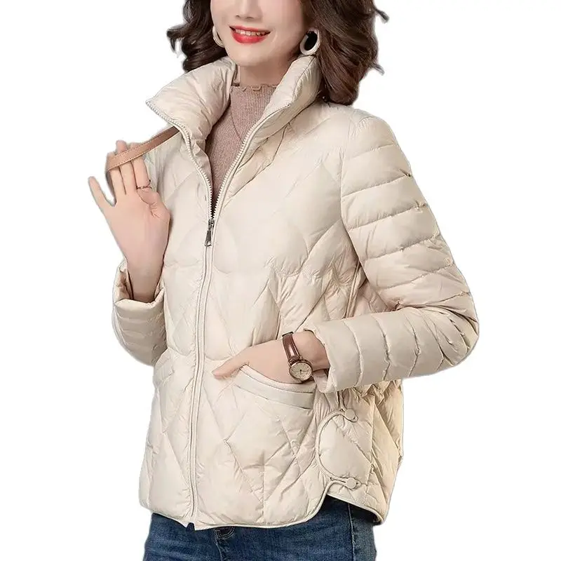 Lightweight Down Cotton Jacket Women Coats 2023Autumn Winter New Middle-aged Mother Clothes Short Cotton Jacket Female Outerwear