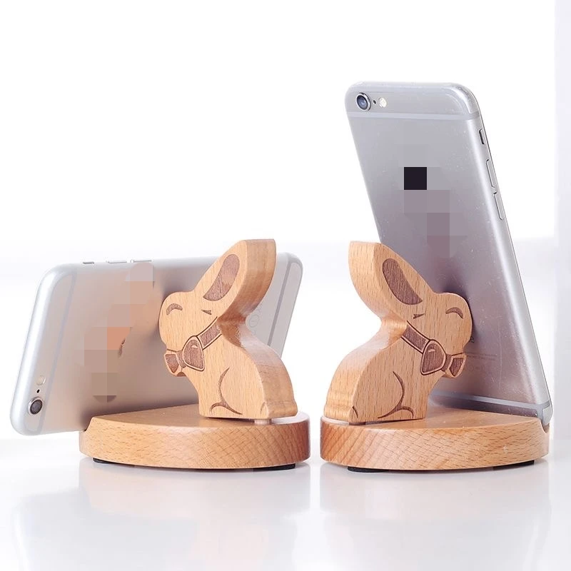 

Настольная подставка для телефона, индивидуальный креативный орнамент, милый мультяшный простой деревянный ленивый универсальный портативный стенд
