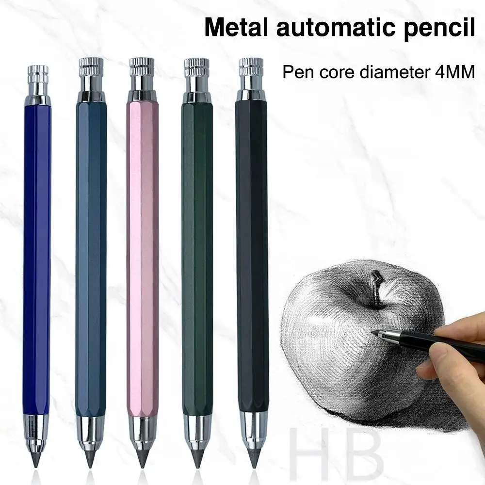 4.0mm Mechanical Pencil 2B/4B/6B/8B/10B Pencil Refill Drawing Writing Tool Propelling Pencil Sketch Comics Design Metal