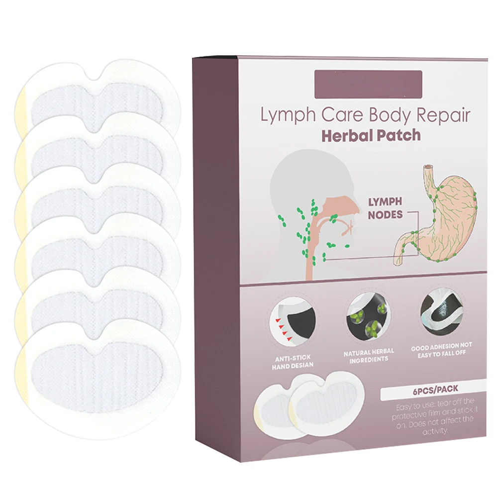 6pcs Lymphatic Drainage Detox Patch Effective Breast Painless Detox Patch Natural Herb Anti-Swelling Body Care Patch Massager