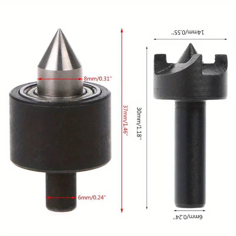 1Pc Live Center Head 6mm Shank Revolving Centre DIY Accessories for Mini Lathe Machine