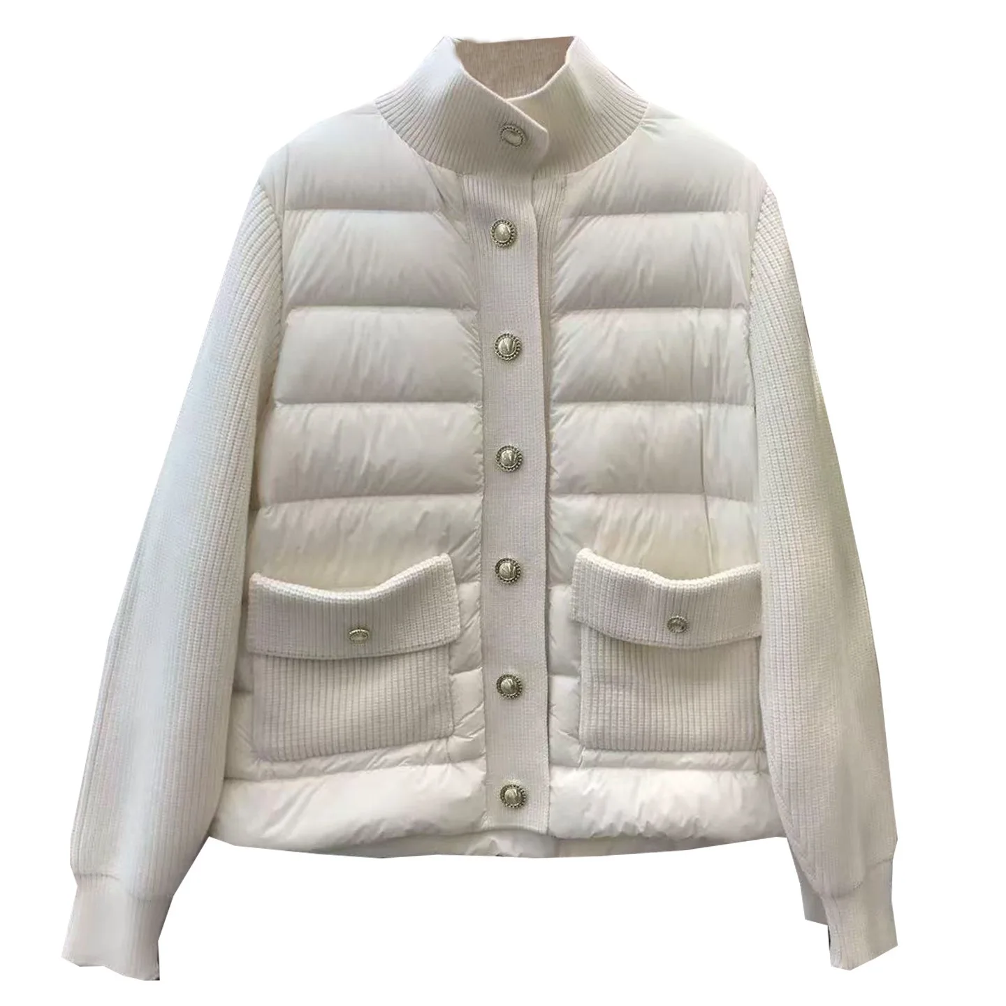 

Autumn and Winter New Women's Down Jacket Windproof Knitted Jacket