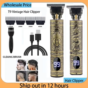 Portable Wireless Hair Cutting Machine, T9 Vintage Trimmer, USB Fast Shaver Charging, Barber Clipper, Barber Men 6 Main Sales Lantern T9 - №4