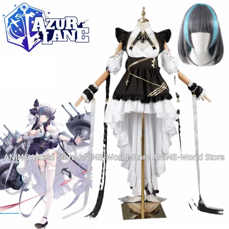 Disfraz de Cheshire de Azur Lane, Cosplay clásico de Cheshire, peluca