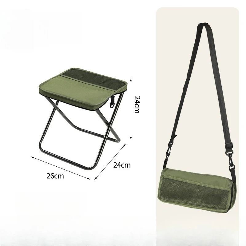 Outdoor Backpack Folding Stool Pen Case Stool Portable Simple Camping Equipment Bag Stool Exercise Folding Chair Picnic Outing