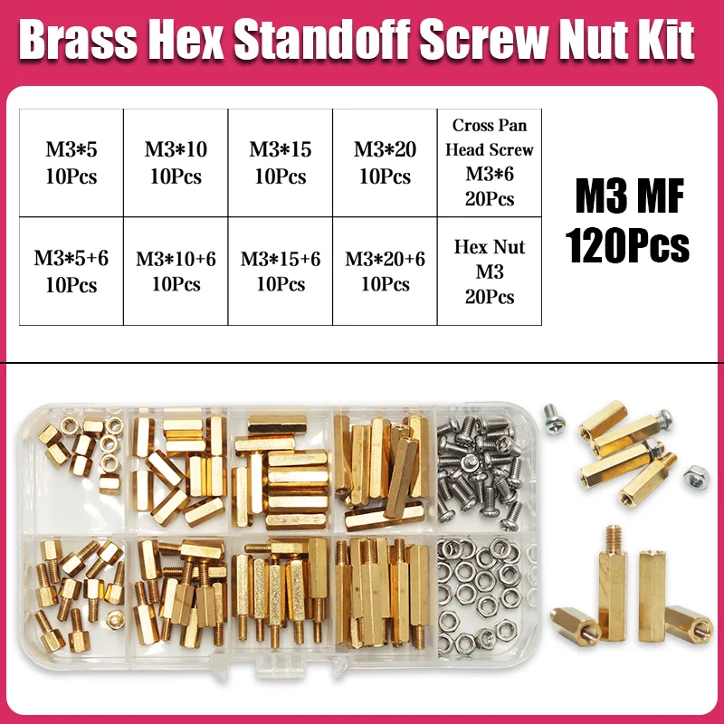 Messing Sechs kant Motherboard Abstands halter Phillips Abstand Schraube Mutter m2 m3 m4 Stecker Buchse Kupfer Abstands halter für elektronische DIY-Platine Schaltung – Detail 9