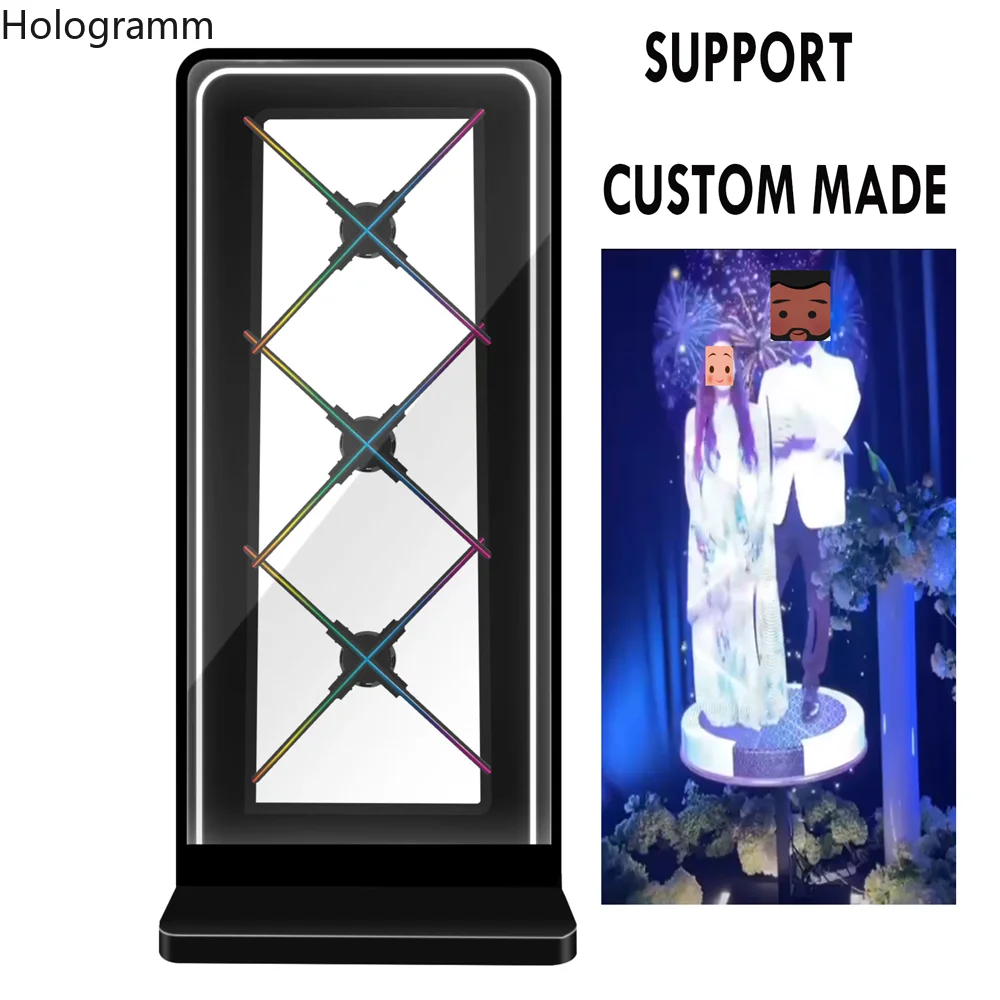 

Splicing 3D Light Fan Hologram Projector Screen Advertising Display Led Sign Holographic Player Support Video Vivid Custom Made