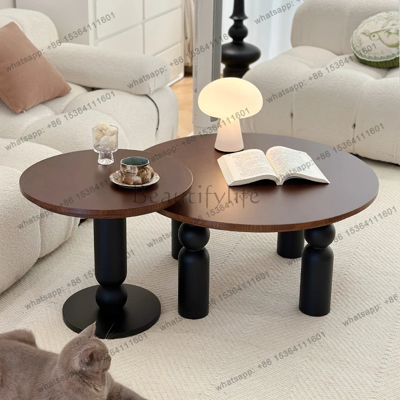 Simple Round Minimalist Mid Century Coffee Table Elegant Modern Living Room Coffee Table Furniture