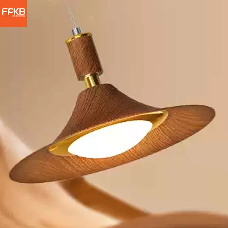 French retro new restaurant chandelier walnut color antique tea room dining table light three-head eye protection chandelier
