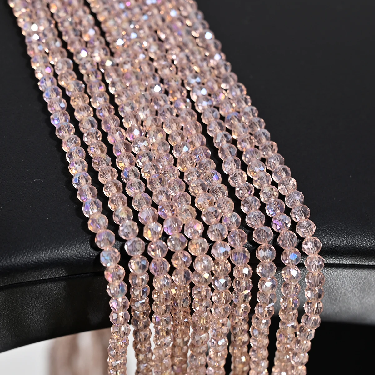 110 Stuks 4MM Kunstmatige Kristallen Glazen Kralen Platte Ronde Helder Facet Losse Spacer Bead voor Sieraden Maken DIY Armband ketting
