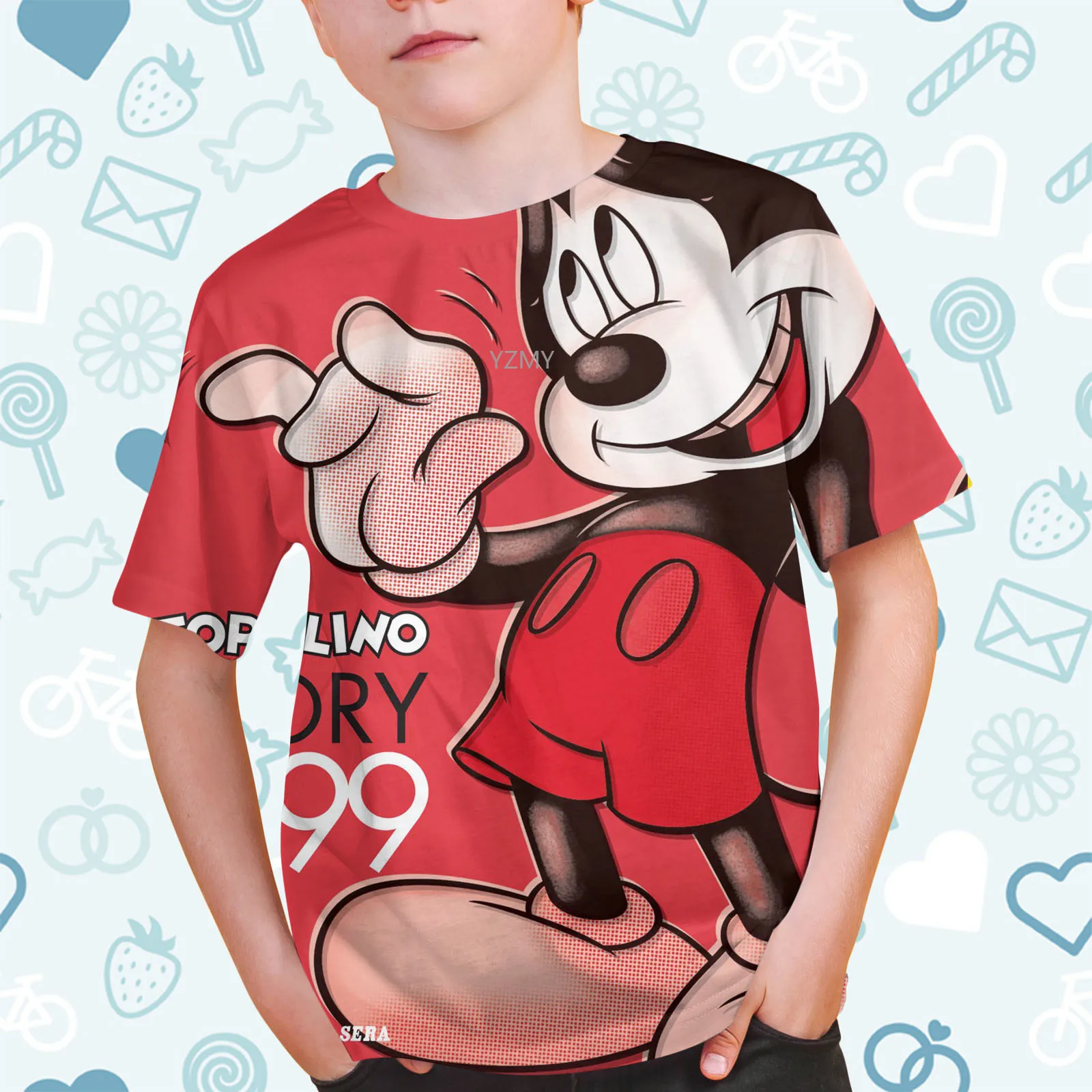 Summer Disney Mickey Mouse Cartoon Clothes Tee Top Children Funny Cute Clothing Boys Girls Fashion Casual Kids T-shirts