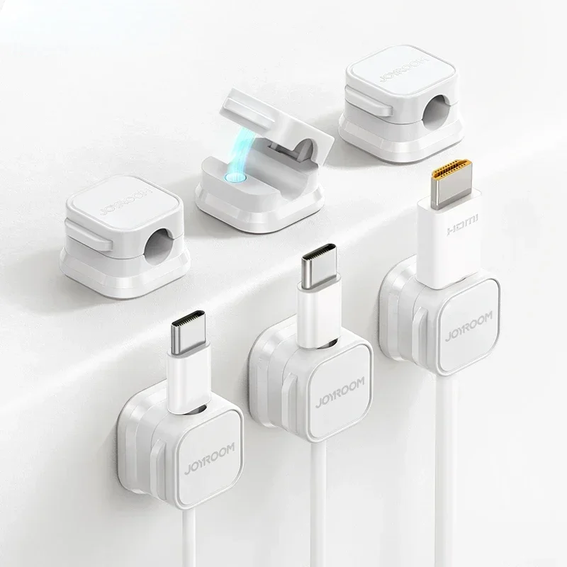 3/6 Pcs Magnetic Cable Clip Cord Holder Adhesive Wire Holder Keeper Organizer for Home Office Under Desk Cable Management