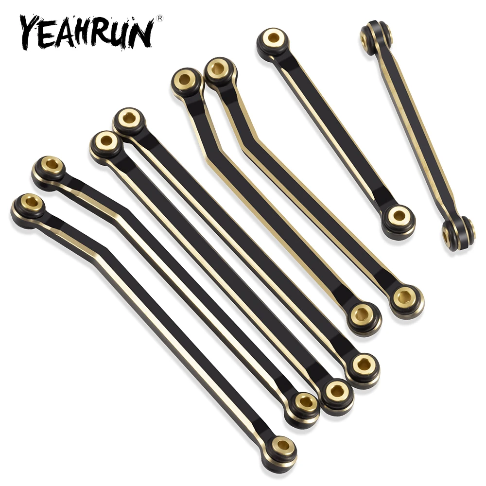 

YEAHRUN черное покрытие, латунный передний и задний верхний нижний усиленный комплект тяги для Redcat Ascent 1/18, детали автомобиля на гусеничном ходу с дистанционным управлением