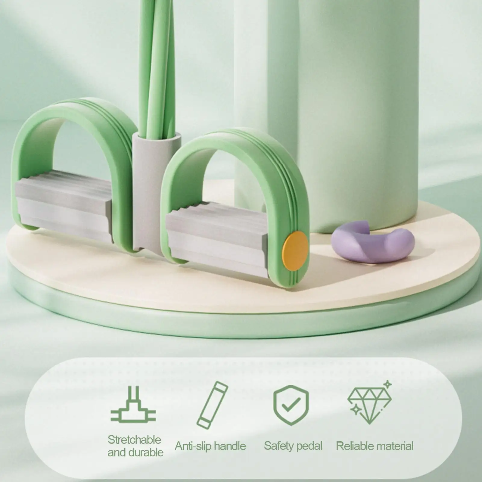 

Yoga Pedal Puller Portable Resistance Band 4-Tube Pedal Ankle Puller Multi-color Abdominal Exerciser Elastic Pedal Puller