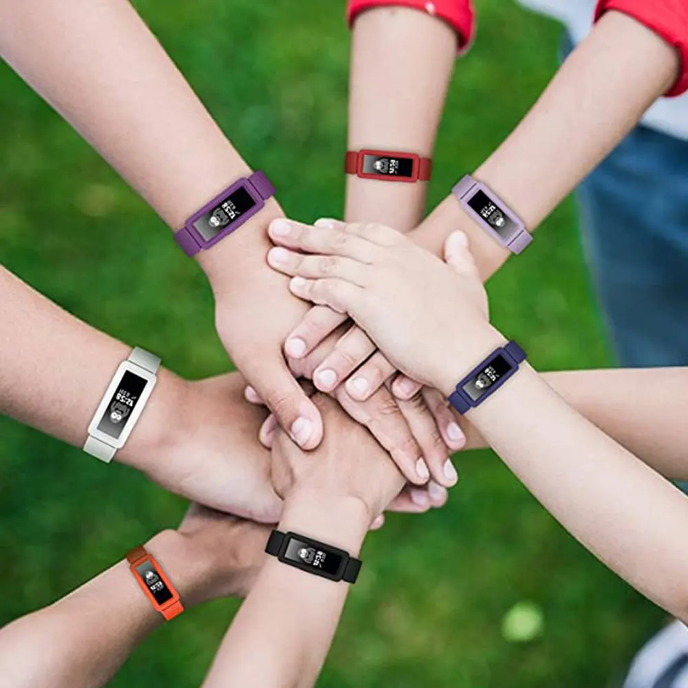 4 pçs pulseira de silicone para fitbit ace 2 crianças relógio inteligente substituição banda pulseira para fitbit inspirar hr pulseiras