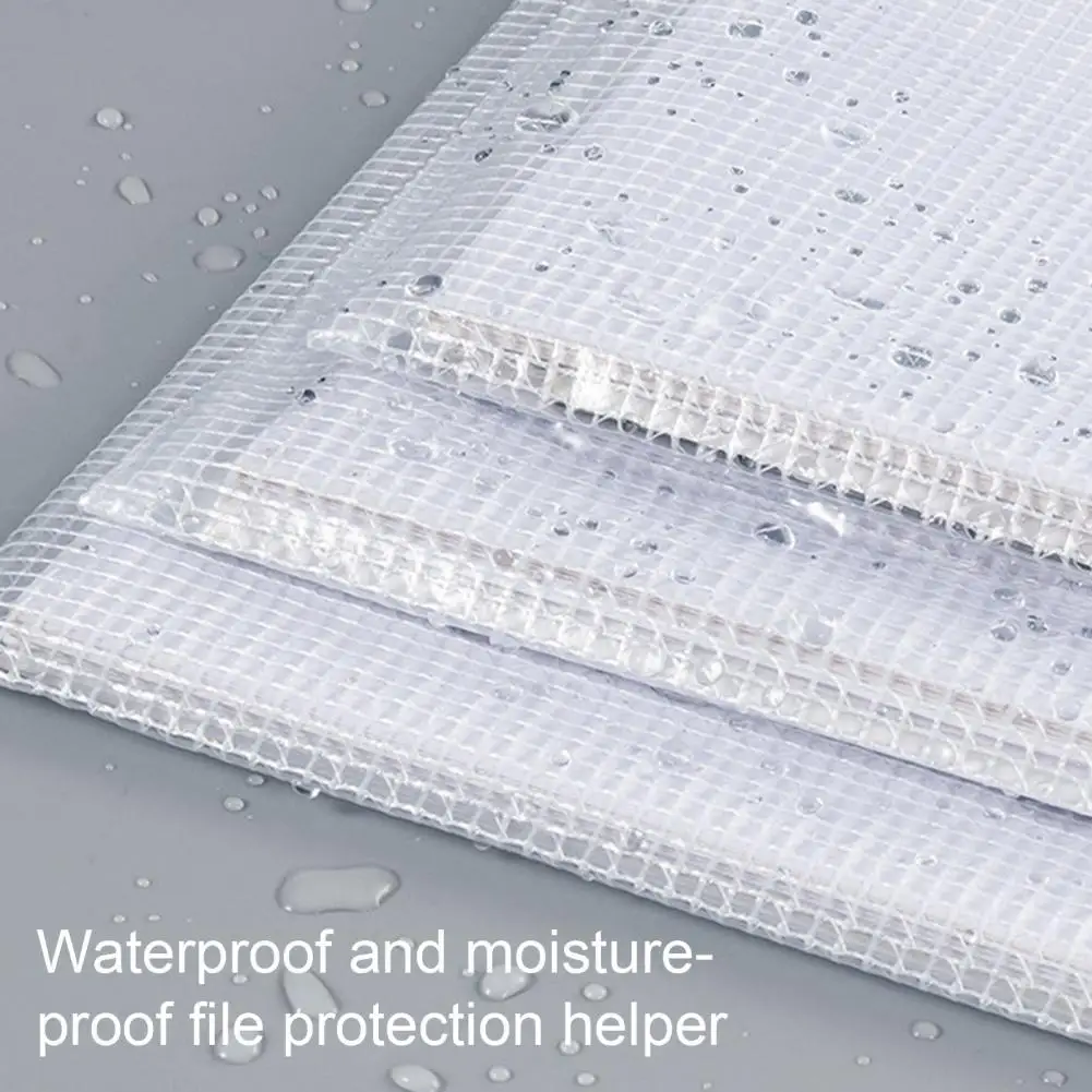 File Folder A4 Size Mesh Zipper Pouch for A4 Documents Waterproof File Bag for Office School Travel Organization Transparent