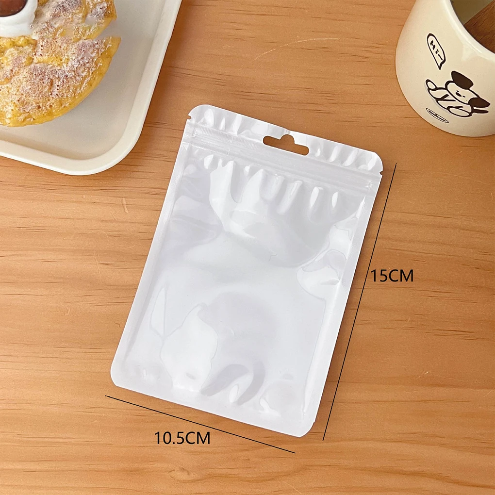 

100Pcs Bags Pouches Packaging Macaron Sealing Packing Clear White