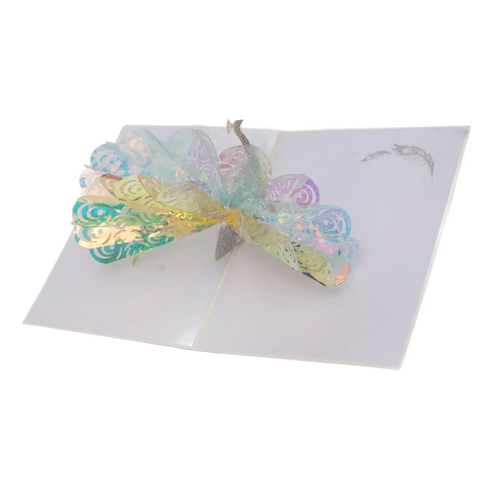 3D Peacock Handmade Greeting Cards with Envelope - Engraved Birthday Cards, Writable Unique Designs for Happy Celebrations