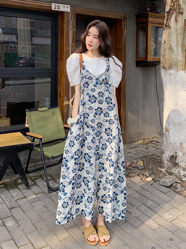 Blumendruck ter Einteilige Hose Damen Sommer Einzigartig Schöne Koreanische Sle Casual Design Hohe Taille Abnehmen Dr