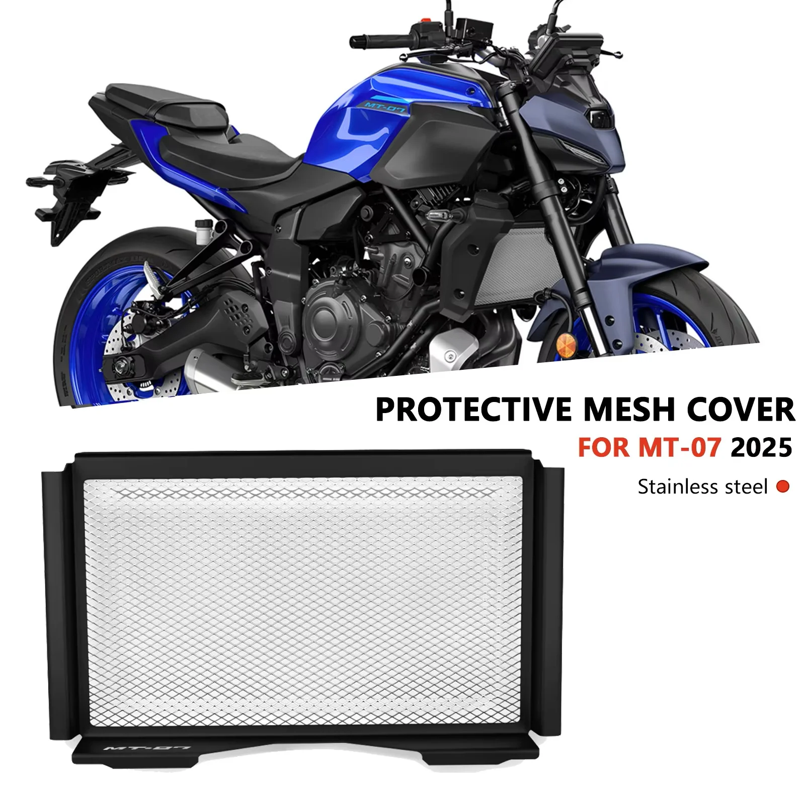 

Motorcycle water tank protection cover water tank cooling net cover radiator protection net For Yamaha MT07 2025 MT-07 2025