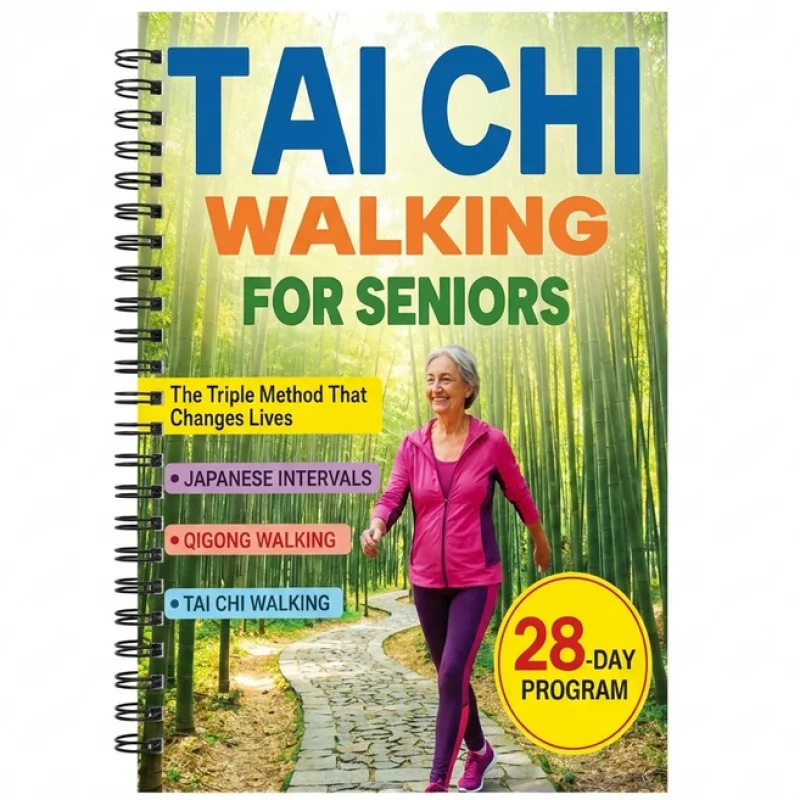 

[For Seniors] Tai Chi Walking for Seniors 28-Day Program Book, Step-By-Step Guide with Triple Method, Japanese Intervals And Qigong Walking, Spiral Bound Low-Impact Manual to Improve Balance, Prevent Falls And Boost Mobility for Elderly Beginners