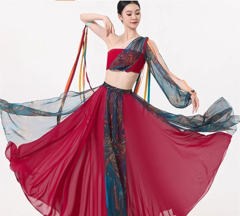 Sexy Apsaras volanti Dunhuang Hanfu Tianzhu Principessa Deserto Regione occidentale Costume da spettacolo di danza Donna