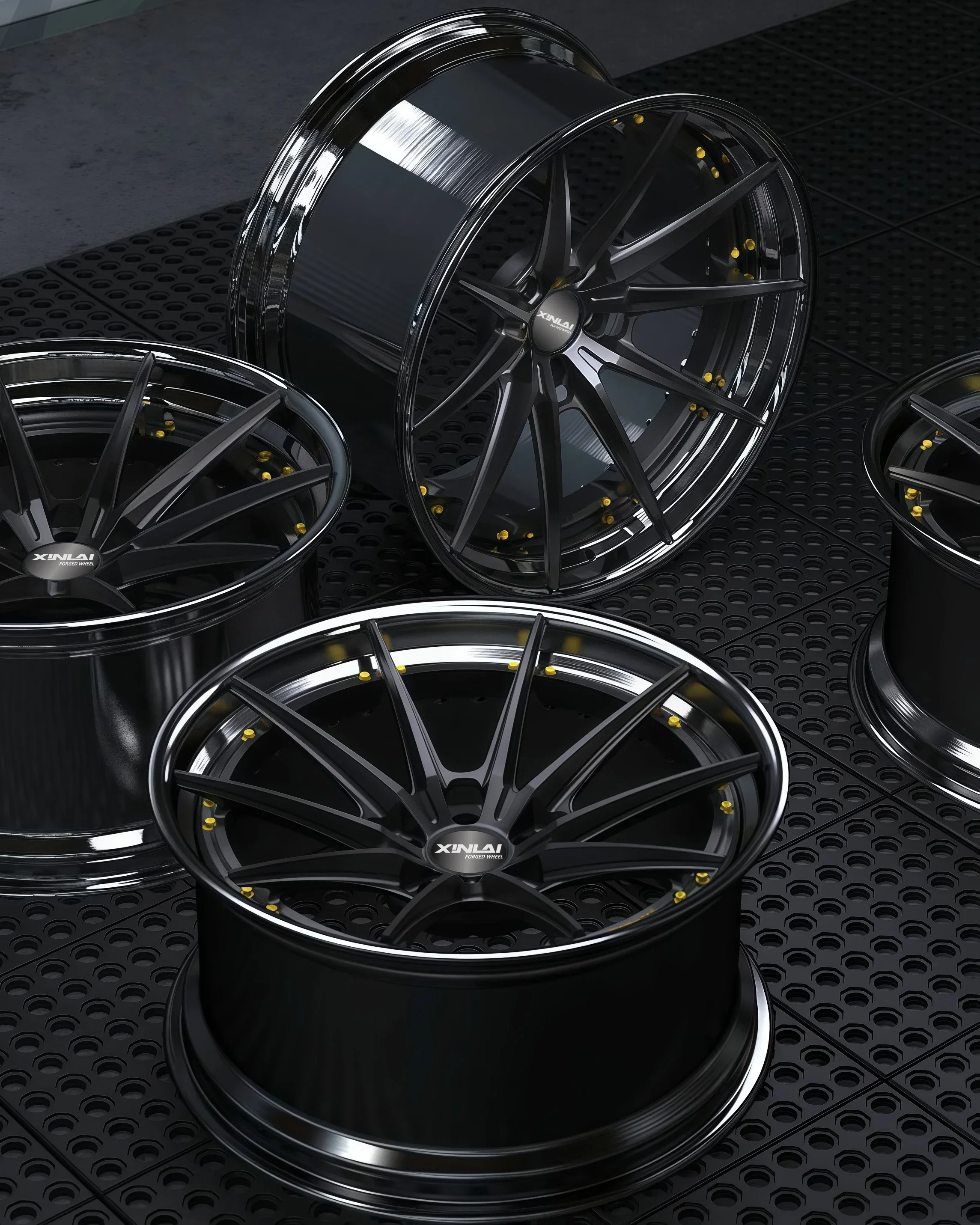

XINLAI Custom Deep Concave 5x120 5x114.3 18-22 Inch 2 Piece Passenger Car Aluminum Forged Wheel