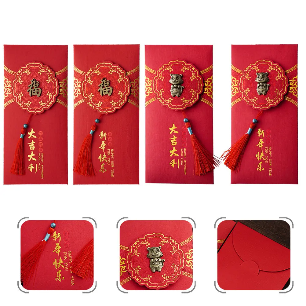 

8 шт. красных конвертов в китайском стиле, изящные, красивые, полезные, декоративные, премиум-качества, долговечные, с добрыми пожеланиями для друзей и семьи