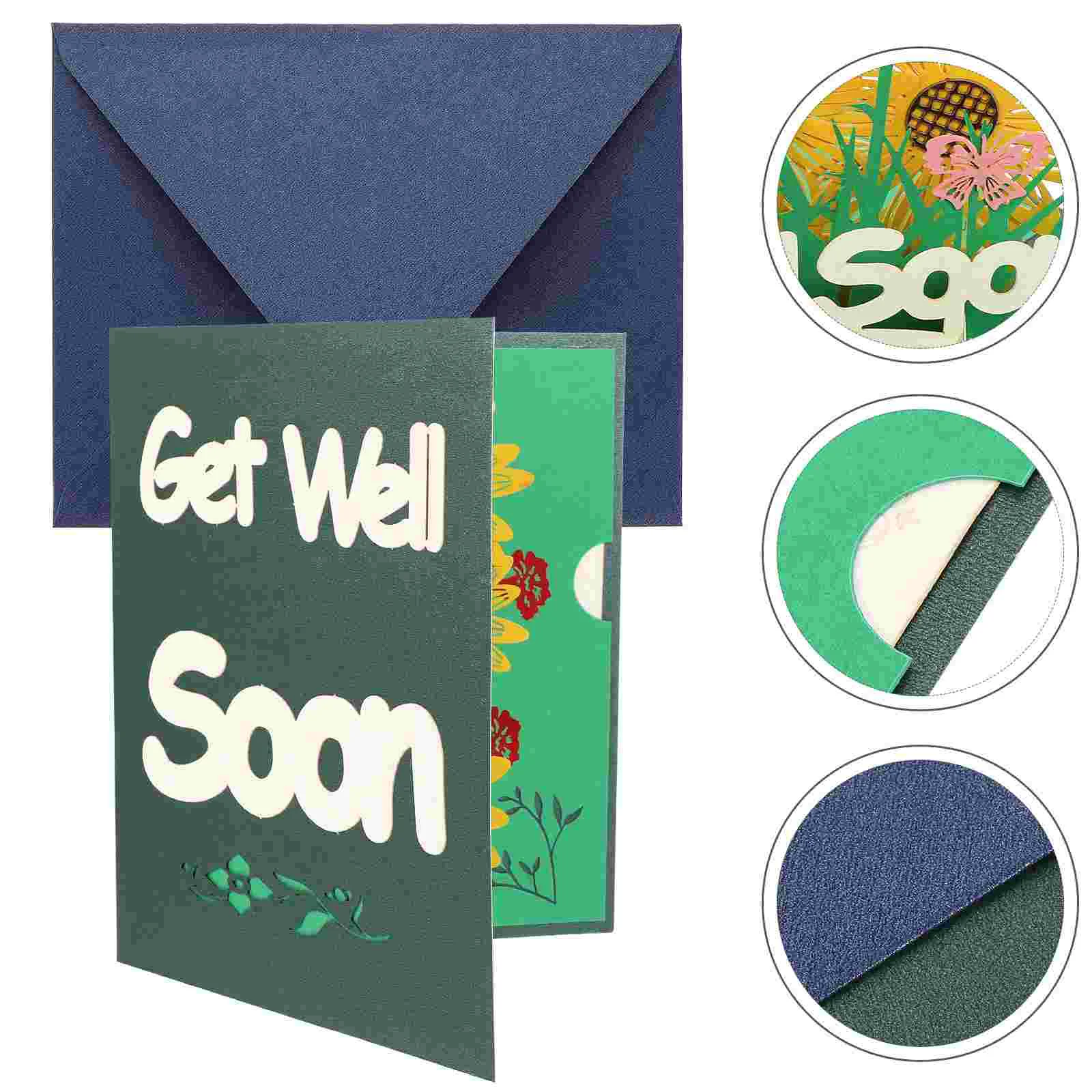 Get Well Card 3d Greeting Paper Comfort Three-dimensional Invitation Envelope Jam